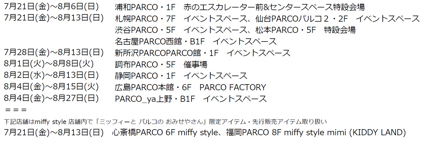 miffy parco