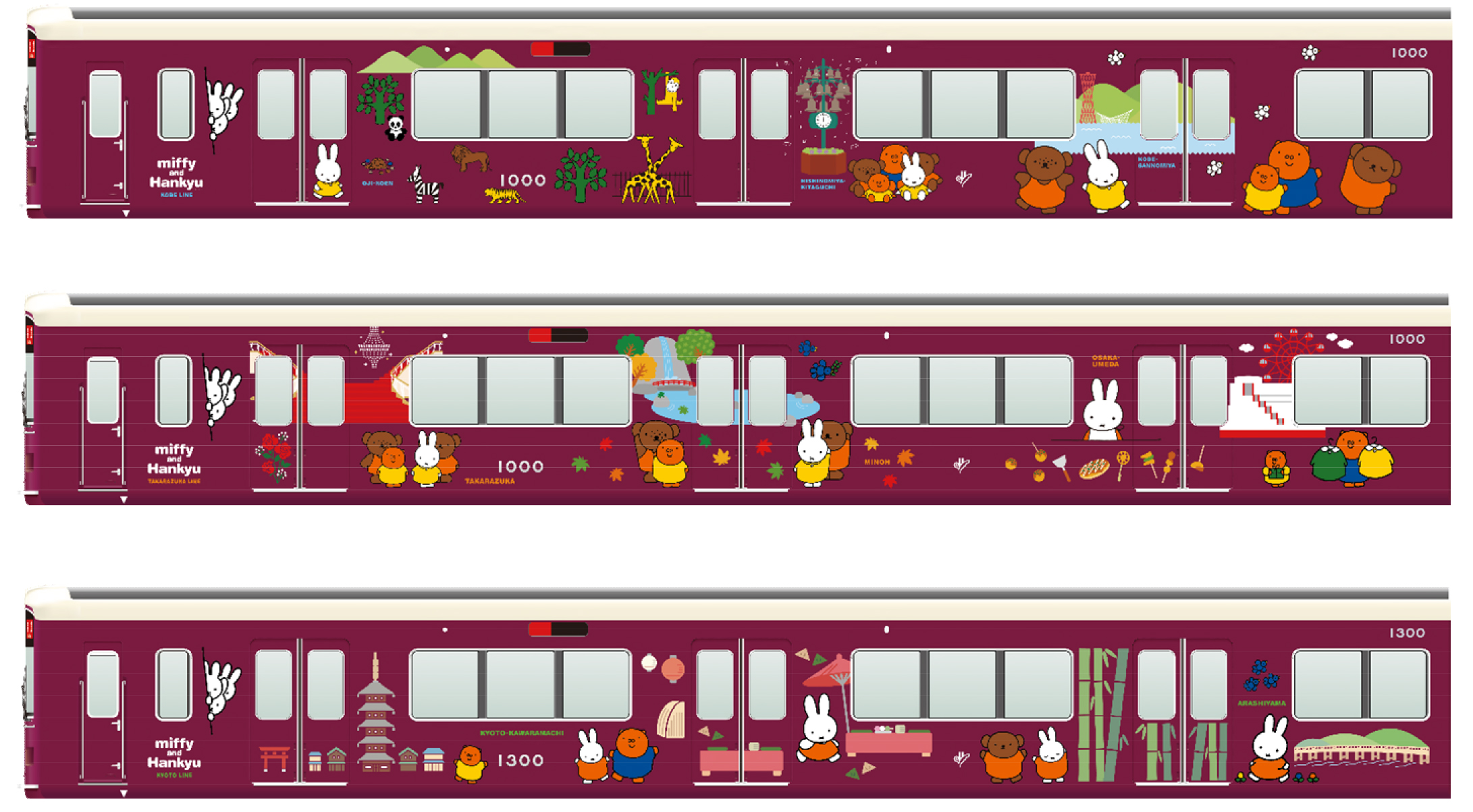 miffy and Hankyu」ミッフィーと阪急電鉄のコラボレーションを実施